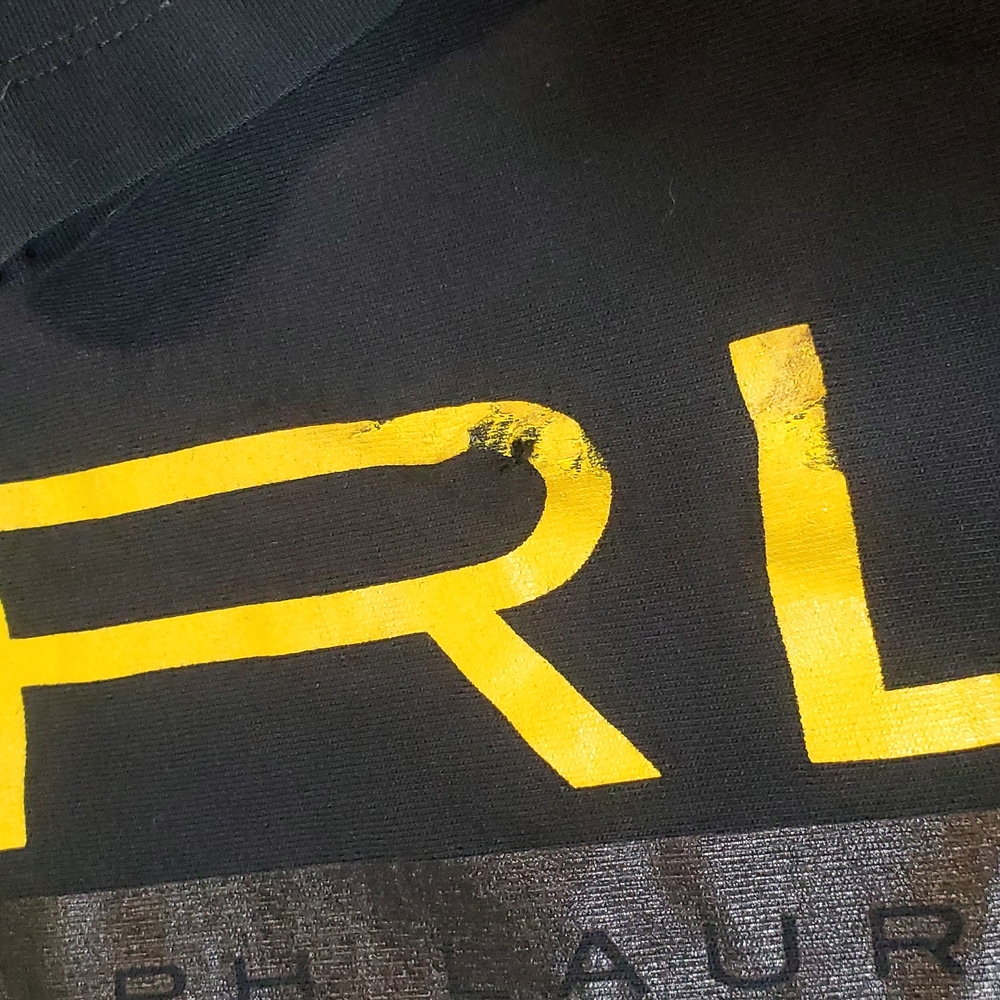 Women's vintage Ralph Lauren black yellow size Large logo long sleeve shirt - Picture 5 of 10